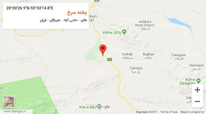 روستای پشته سرخ بر روی نقشه