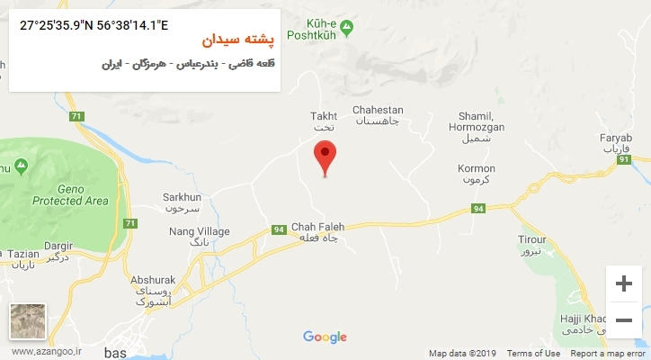 روستای پشته سیدان بر روی نقشه
