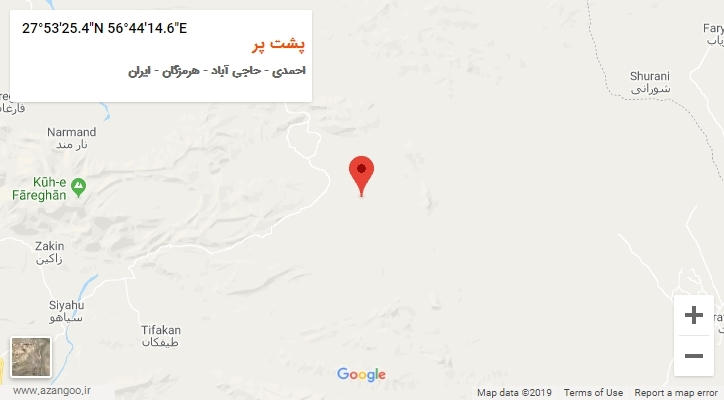 روستای پشت پر بر روی نقشه