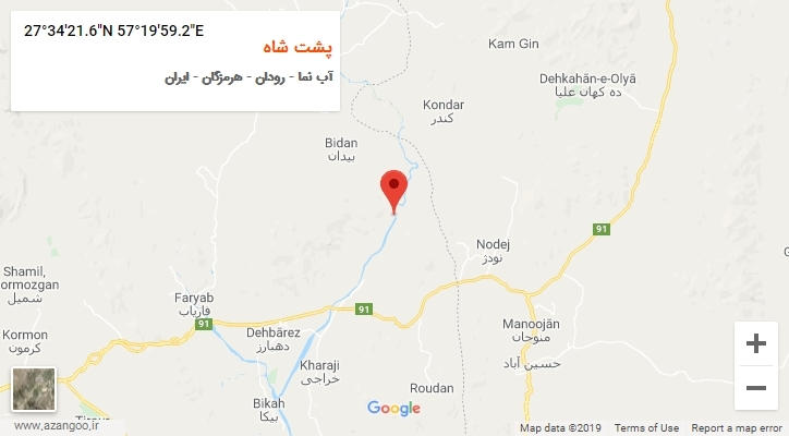 روستای پشت شاه بر روی نقشه