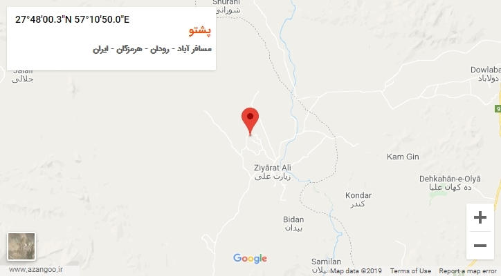 روستای پشتو بر روی نقشه
