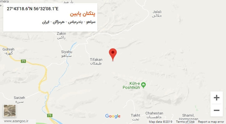 روستای پتکنان پایین بر روی نقشه