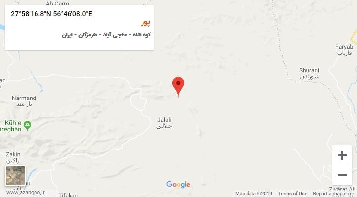 روستای پور بر روی نقشه