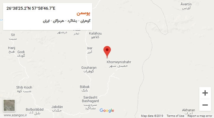 روستای پوسمن بر روی نقشه