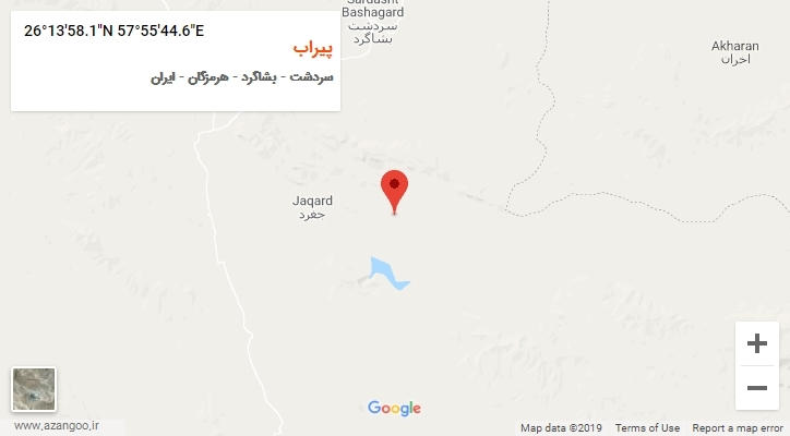روستای پیراب بر روی نقشه