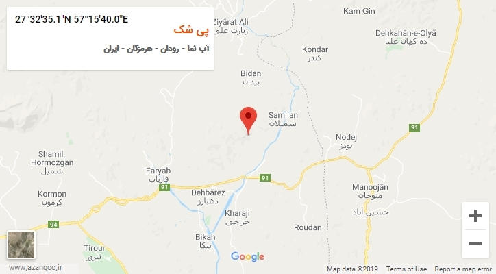 روستای پی شک بر روی نقشه