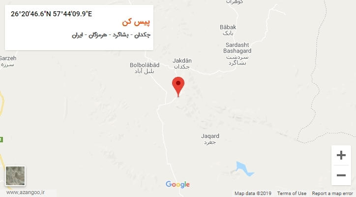 روستای پیس کن بر روی نقشه