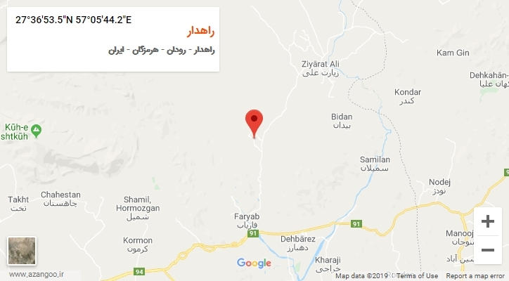 روستای راهدار بر روی نقشه