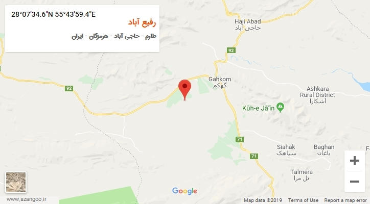 روستای رفیع آباد بر روی نقشه