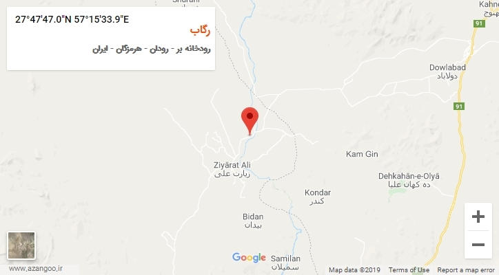 روستای رگاب بر روی نقشه