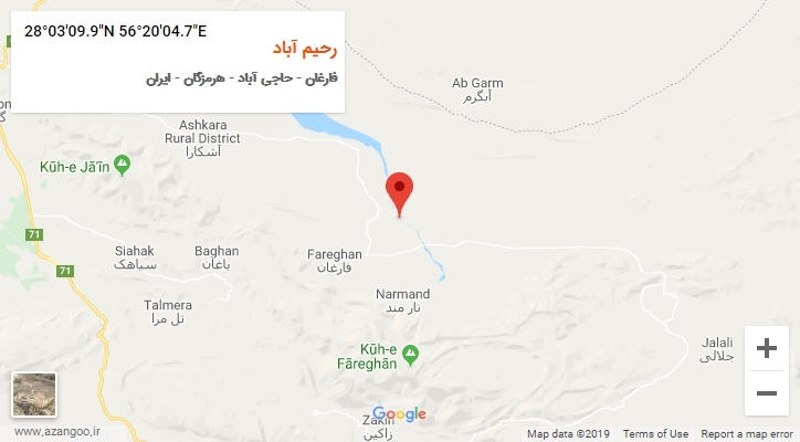روستای رحیم آباد بر روی نقشه