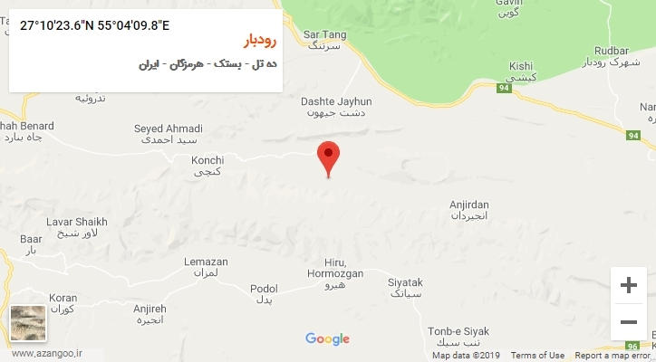 روستای رودبار بر روی نقشه