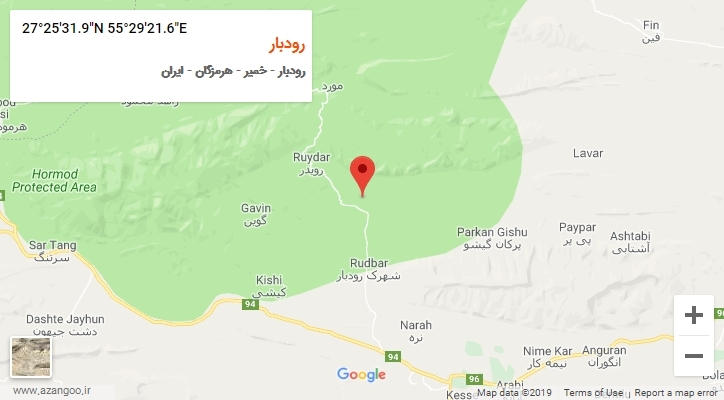 روستای رودبار بر روی نقشه