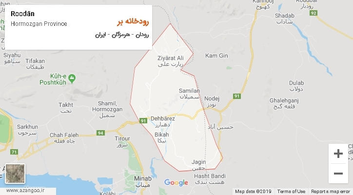 دهستان رودخانه بر بر روی نقشه