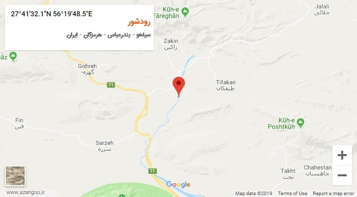 روستای رودشور بر روی نقشه