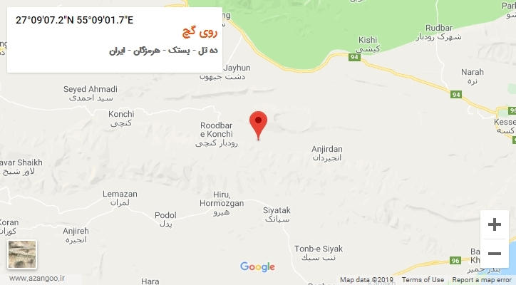 روستای روی گچ بر روی نقشه