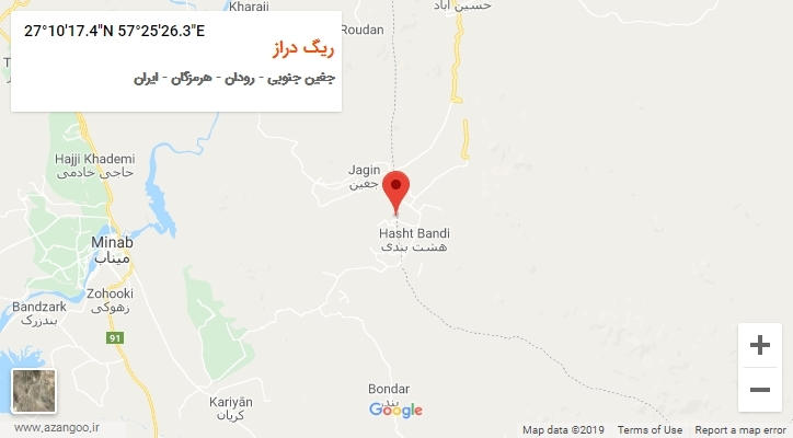 روستای ریگ دراز بر روی نقشه