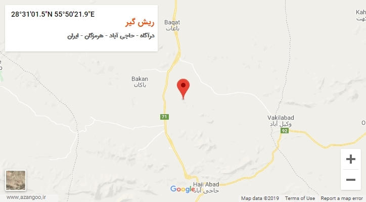 روستای ریش گیر بر روی نقشه