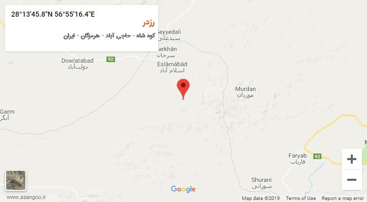 روستای رزدر بر روی نقشه