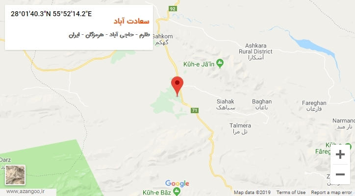 روستای سعادت آباد بر روی نقشه