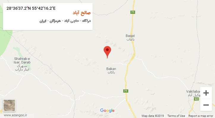 روستای صالح آباد بر روی نقشه