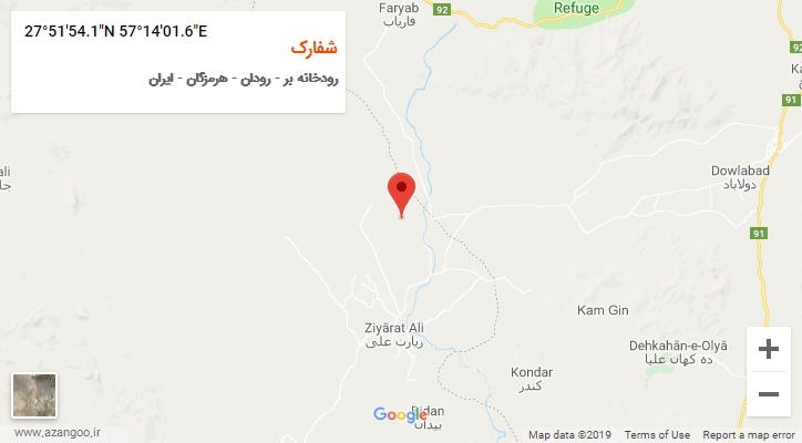 روستای شفارک بر روی نقشه