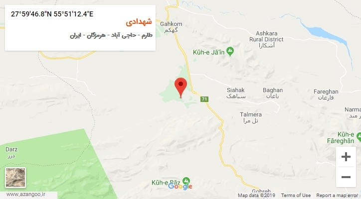 روستای شهدادی بر روی نقشه