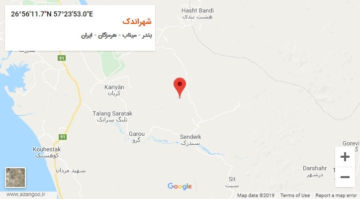 روستای شهراندک بر روی نقشه