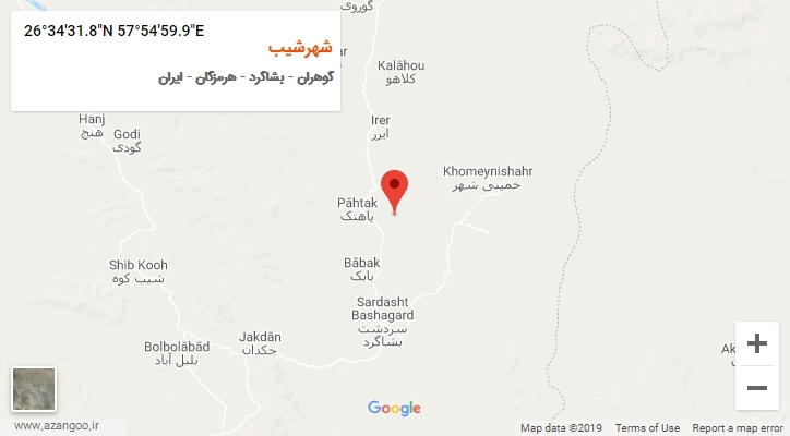 روستای شهرشیب بر روی نقشه