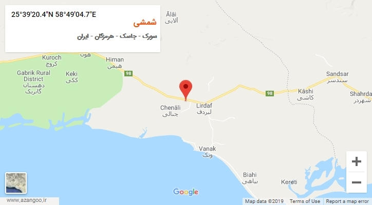 روستای شمشی بر روی نقشه