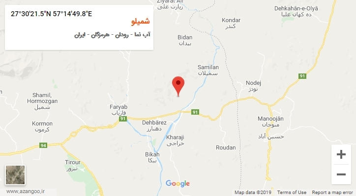 روستای شمیلو بر روی نقشه