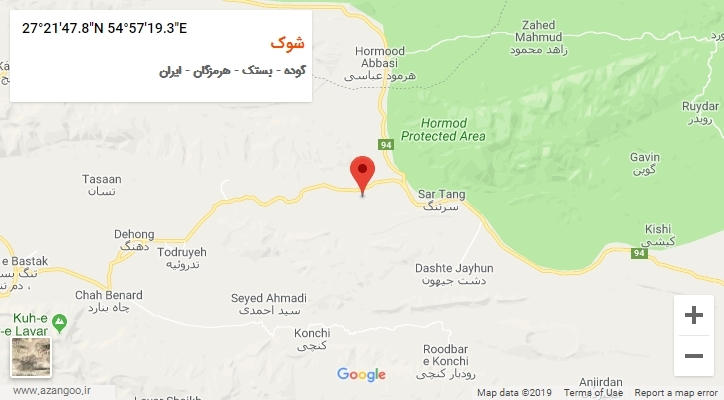 روستای شوک بر روی نقشه