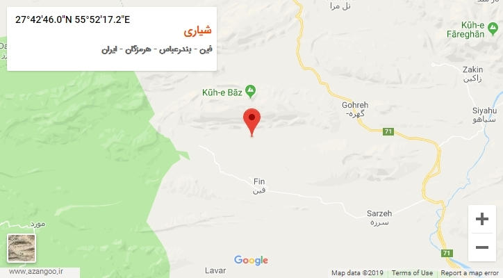 روستای شیاری بر روی نقشه