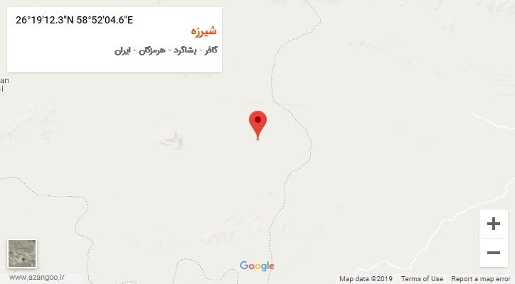 روستای شیرزه بر روی نقشه