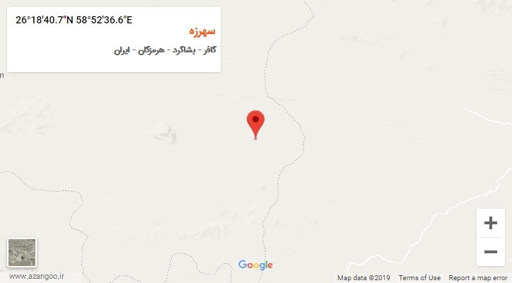 روستای سهرزه بر روی نقشه