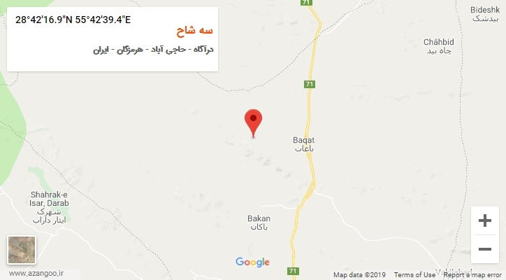روستای سه شاح بر روی نقشه