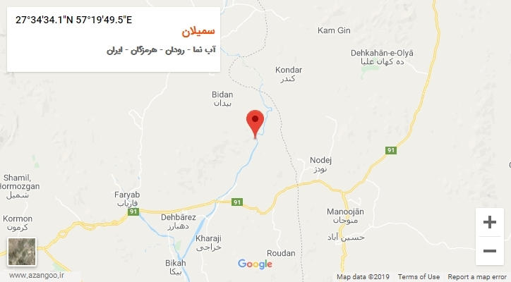 روستای سمیلان بر روی نقشه