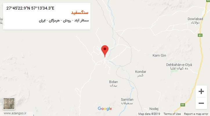 روستای سنگسفید بر روی نقشه