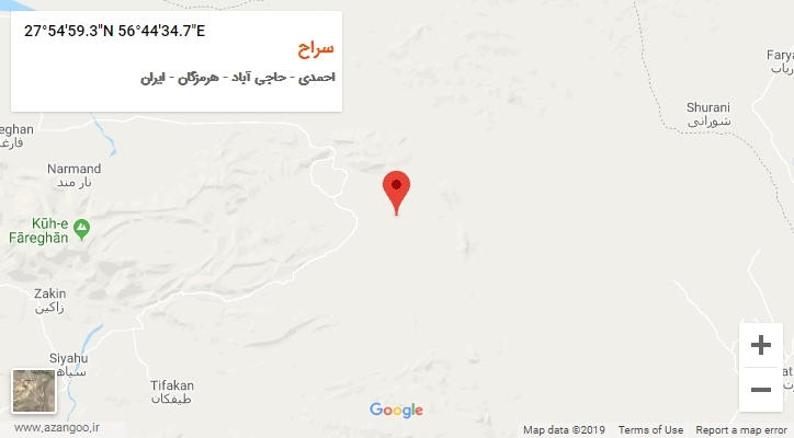روستای سراح بر روی نقشه