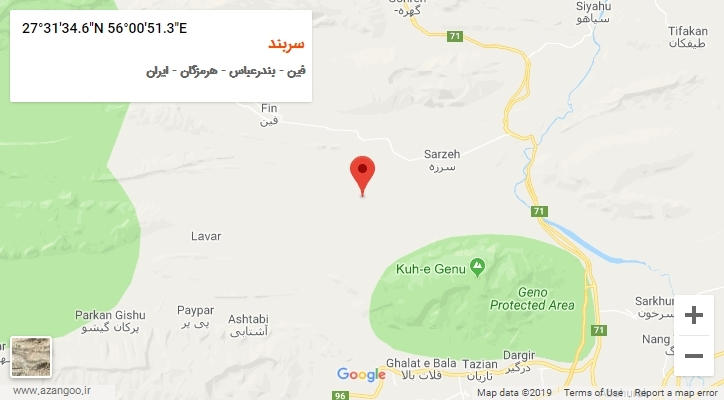 روستای سربند بر روی نقشه