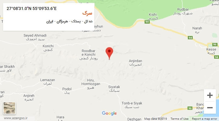 روستای سرک بر روی نقشه