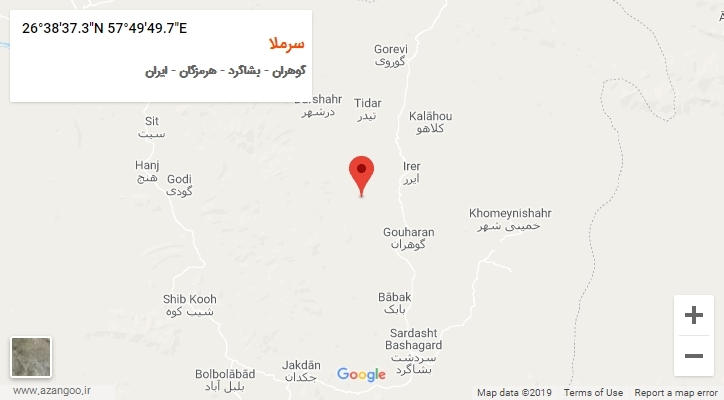 روستای سرملا بر روی نقشه