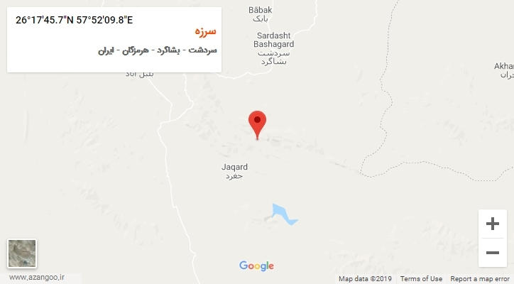 روستای سرزه بر روی نقشه