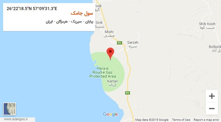 روستای سول جامک بر روی نقشه