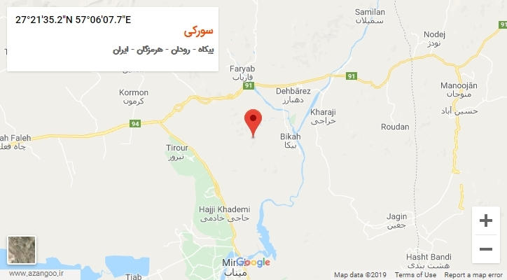 روستای سورکی بر روی نقشه