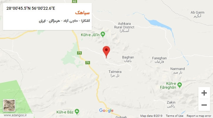 روستای سیاهک بر روی نقشه