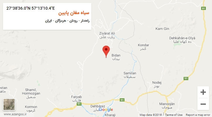 روستای سیاه مغان پایین بر روی نقشه