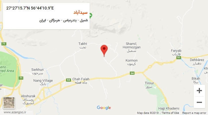 روستای سیدآباد بر روی نقشه