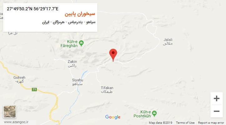 روستای سیخوران پایین بر روی نقشه