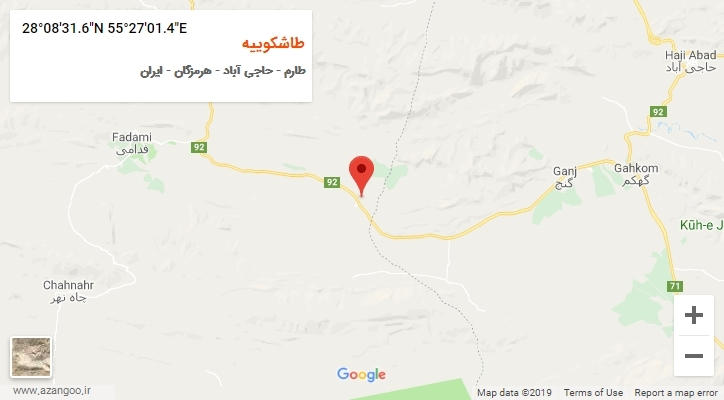 روستای طاشکوییه بر روی نقشه